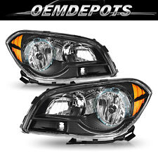 For 2008-2012 Chevy Malibu Black Headlights Headlamps Pairs Lhrh 08 09 10 11 12
