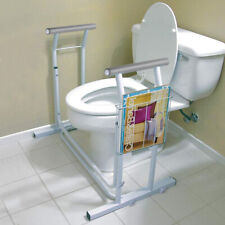 Bathroom Toilet Safety Frame Rail Bar Stand 375lbs Padded Handrail Magazine Rack