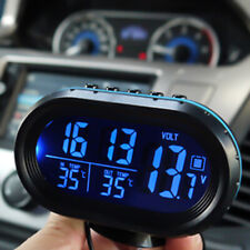 3 In 1 Lcd Digital Car Clock Thermometer Voltmeter Dual Temperature Gauge 12v