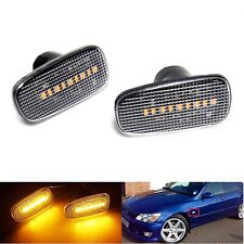 2 Clear Lens Amber Led Signal Side Marker Lights Lamps For 2001-2005 Lexus Is300