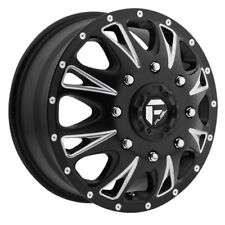 17x6.5 Fuel D513 Throttle Dually Front Black Milled Wheel 8x6.5 129mm