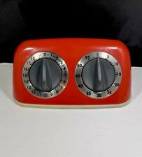 Amco Two Timer Retro Style Double Kitchen Timer Red 8425 - Works