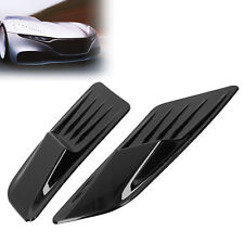 2pcs Front Hood Air Vent Cover Trim Glossy Black For Mustang 2015-2017