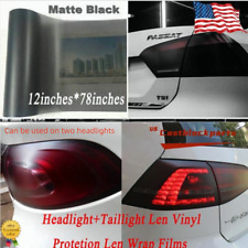 Fit Headlighttailfog Light 12x78 Matte Black Smoke Tint Film Lens Vinyl Wrap