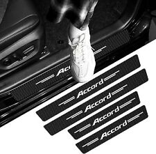 4pcs Carbon Fiber Car Door Sill Plate Protector Cover Sticker For Accord