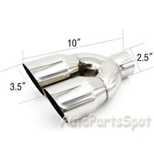 For 2.5 Inch Inlet 3.5x2 Outlet 10 Overall Length Stainless Steel Exhaust Tip