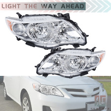 For 2009-2010 Toyota Corolla Chrome Headlights Headlamps Halogen Leftright Side