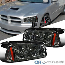 Fit 06-10 Dodge Charger Replacement Smoke Headlights Headlampssignal Lamps Pair