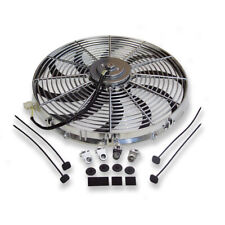 Chrome 16 Electric Radiator Reversible Cooling Fan Curved Blade 3000 Cfm 12v