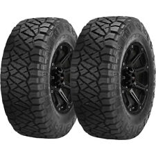 Qty 2 33x12.50r20lt Nitto Ridge Grappler 119q Load Range F Black Wall Tires