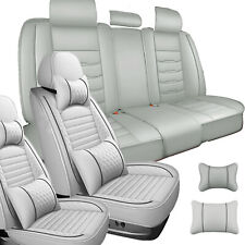 For Toyota Car Seat Covers Full Set Leather 25-seats Front Rear Protector Gray