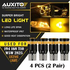 4x Auxito Amber Yellow 168 194 921 T10 License Side Marker Light Canbus Led Bulb