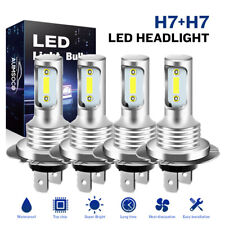 Combo H7 H7 Led Headlight Bulbs Kit High Low Beam Super Bright 6000k Xenon White