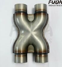 Universal Crossover X Pipe Dual 2.5 Inout Stainless Steel Muffler Exhaust Tip