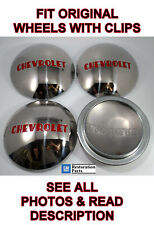 Set4 Stainless Hubcaps W Red Lettering - 1947-53 Chevrolet 12t Pickup Truck