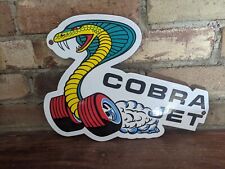 Vintage Ford Cobra Jet Dealer Porcelain Dealership Sign Die-cut 12 X 9