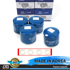Genuine Oem Oil Filters Washers 4pack For Hyundai Kia 2630035505