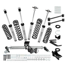 Front Rear 4 Lift Kit W Dual Stabilizer Steering For Jeep Wrangler 07-18
