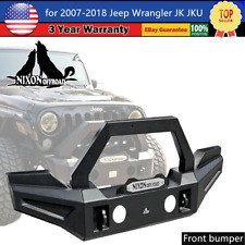 Adaptable Front Bumper For 2007-2018 Jeep Jk Jku Wrangler Steel Powder-coated