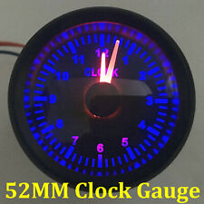 52mm Digital Clock Gauge 0-12 Hours Blue Led For Car Truck Motorbike Boat Yacht