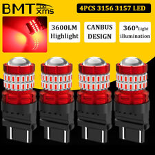 4x Led Brake Stop Tail Light Bulbs 3157 Red For Chevy Silverado 1500 1999-2013