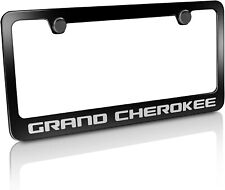 Jeep Grand Cherokee Logo Black Zinc Metal License Plate Frame Official Licensed