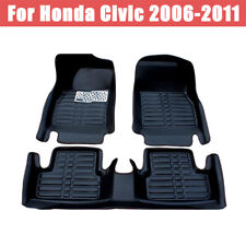 For Honda Civic 2006-2011 Car Floor Mats Auto Frontrear Liner Leather Mat