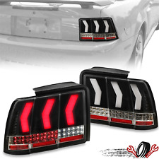 Led Tail Lights W Red Tube Black For Ford Mustang Sequential Signal 1999-2004