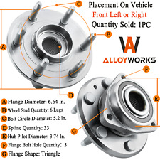 Front Rear Wheel Hub Bearing For Chevy Traverse Gmc Acadia Buick Enclave 07-17