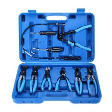 9pcs Long Reach Wire Spring Flexible Hose Clamp Pliers Remover Set Angled Band