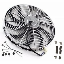 16 Inch Chrome Electric Cooling Radiator Fan Curved Hot Rod With Mount Kit Ls
