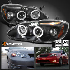 Fits 2003-2008 Toyota Corolla Black Led Halo Projector Headlights Leftright