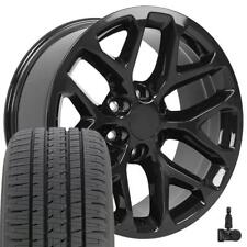20 Black 5668 Rims Bridgestone Tires Tpms Set Fits Sierra Yukon Cv98 20x9