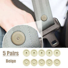 5 Pairs Beige Universal Car Seat Belt Buckle Holder Stop Clips Stopper Button