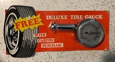 Vintage Deluxe Tire Pressure Gauge Old Stock Gas Oil Giveaway Car 