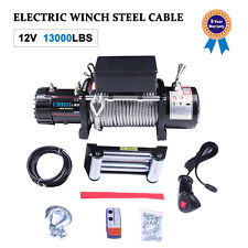 Electric Winch 12v 13000lbs Waterproof Steel Cable Truck Suv Off Road 4wd