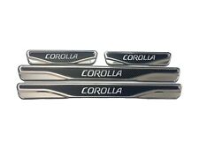 For Toyota Corolla Chromecarbon Door Sill Scratch Guard Stainless Steel 4 Pcs