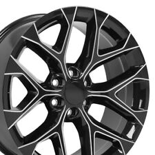 Cv98b Chevy Silverado Snowflake 22x9 Black Wheel