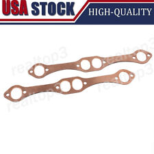Sbc Oval Port Copper Header Exhaust Gaskets For Sb Chevy 283 327 350 383 400