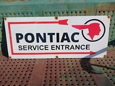 Vintage Pontiac Service Station Dealership Entrance 36 Porcelain Metal Sign
