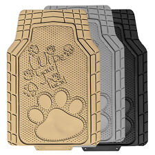 Universal Fit Adorable Paw Print Heavy-duty Rubber Floor Mats For Cars Suv