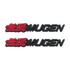 2x Black Red Mugen Car Emblem Logo Metal Sports Suv Coupe Badge Sticker Decal