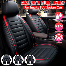 Deluxe Pu Leather Car Seat Cover Full Set 5-seat Front Rear Protector For Toyota