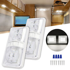 2 New Rv Led 12v Ceiling Fixture Double Dome Light For Camper Trailer Rv Marine