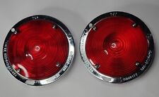 Vintage Yankee 833r Turnflex Chrome Flush Mount Brake Lights Red Set Of 2 Nos
