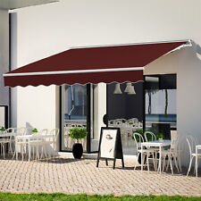 Patio Awning Manual Retractable Sun Shade Canopy Outdoor Deck Shelter 3 Size