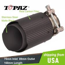 Tail Throat Exhaust Pipe Muffler Tip 70mm In 89mm Out 160mm Length Carbon Fiber