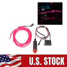 2 Meters Pink Neon Led Light Car Interior Glow El Wire Ropecontroller 12v