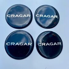 Crager Wheel Center Cap Emblems Decals Black And Chrome 1.75 Ss Nos