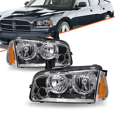 Lhrh For 2006-2010 Dodge Charger Headlights Chrome Amber Corner Headlamps 06-10